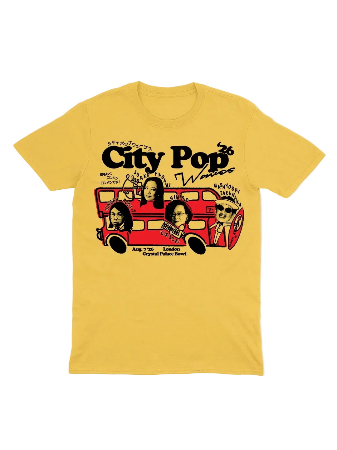 City Pop Waves '26 - マスタードイエローＴシャツ