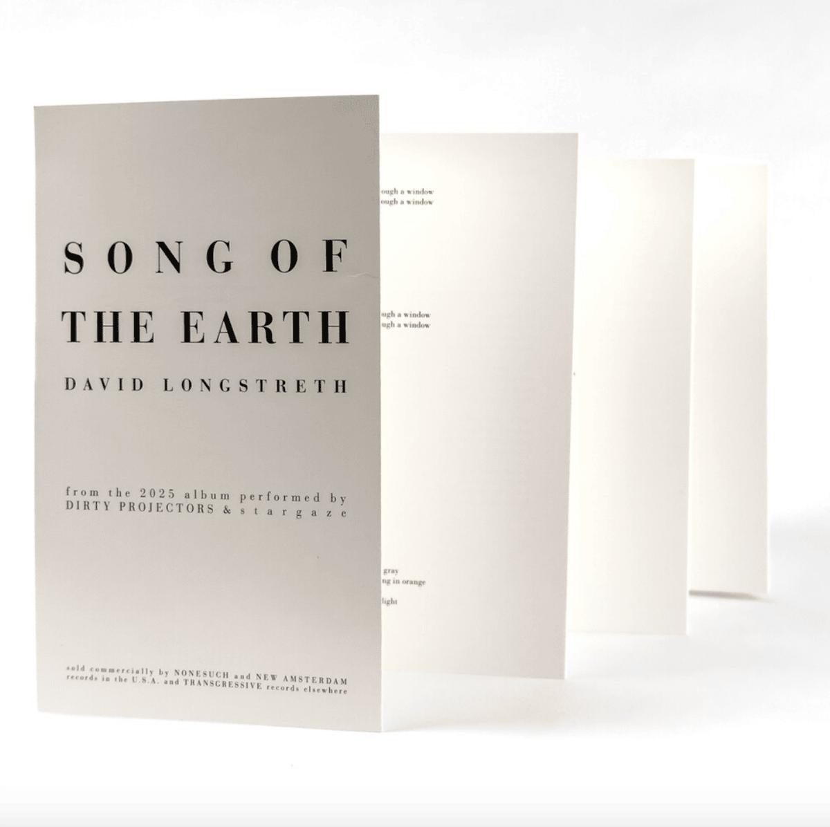 SONG OF THE EARTH - 数量限定・スペシャルブックレット(デイブ・ロングストレス直筆サイン入り)
